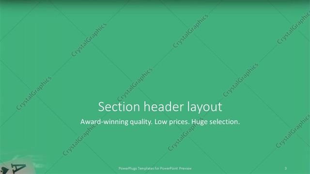 Section Header presentation slide layout