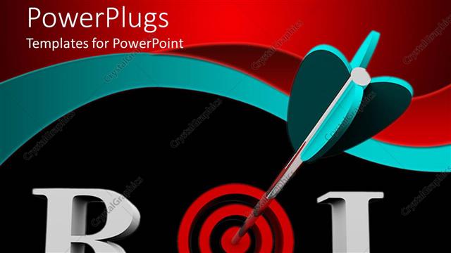  Presentation with acronym - Acronym R.O.I. for return of investment with red target instead of o letter and dart in bullseye