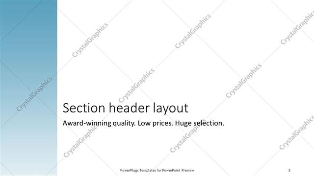 Section Header presentation slide layout