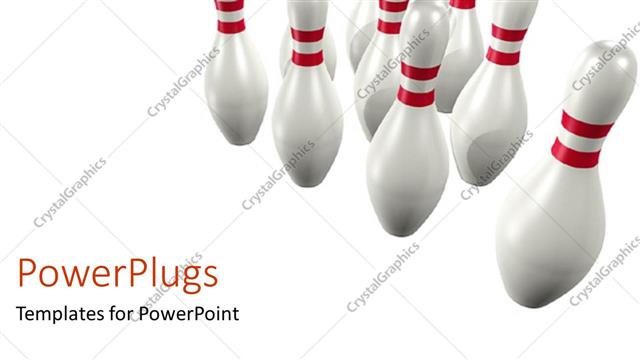  Presentation with bowling - The act of bowling with white background