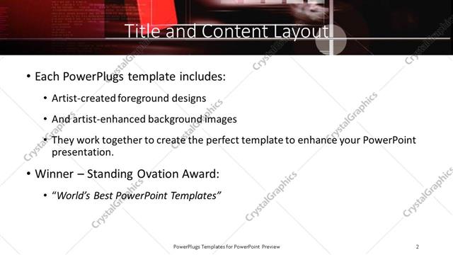 Title and Content presentation slide layout