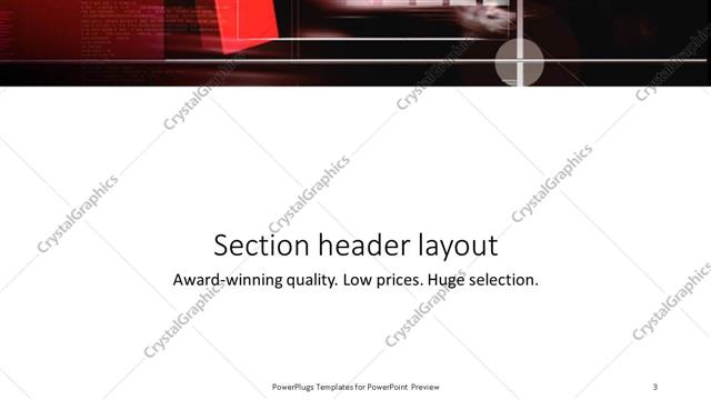 Section Header presentation slide layout