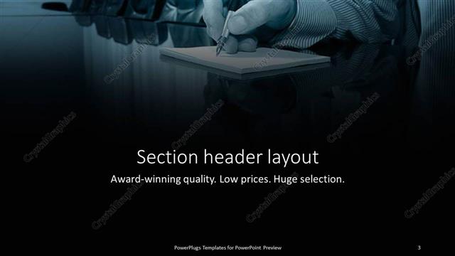 Section Header presentation slide layout