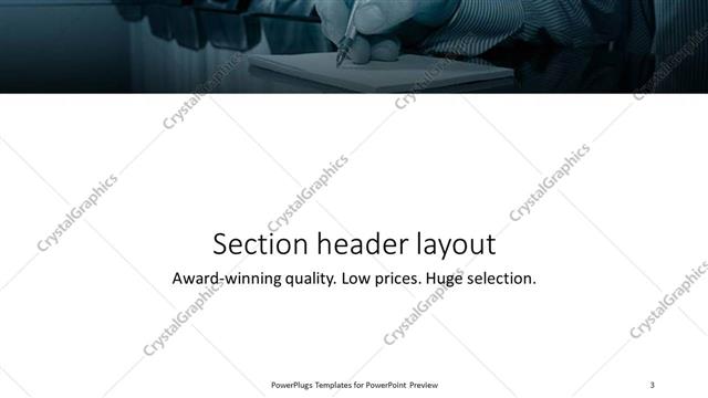 Section Header presentation slide layout