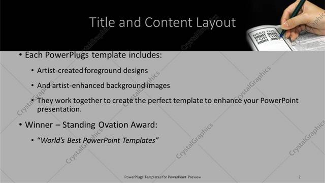 Title and Content presentation slide layout