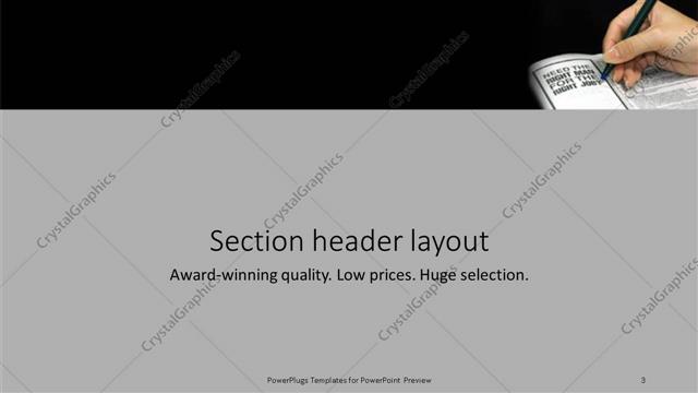 Section Header presentation slide layout