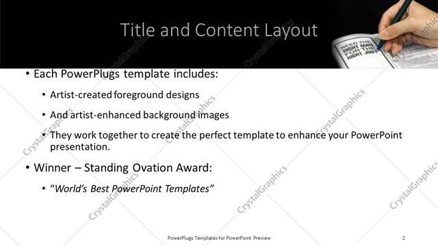 Title and Content presentation slide layout