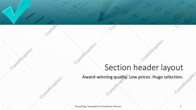 Section Header presentation slide layout