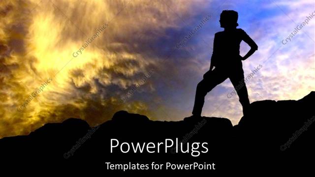  Presentation with female - Adult female standing akimbo staring into the evening sky