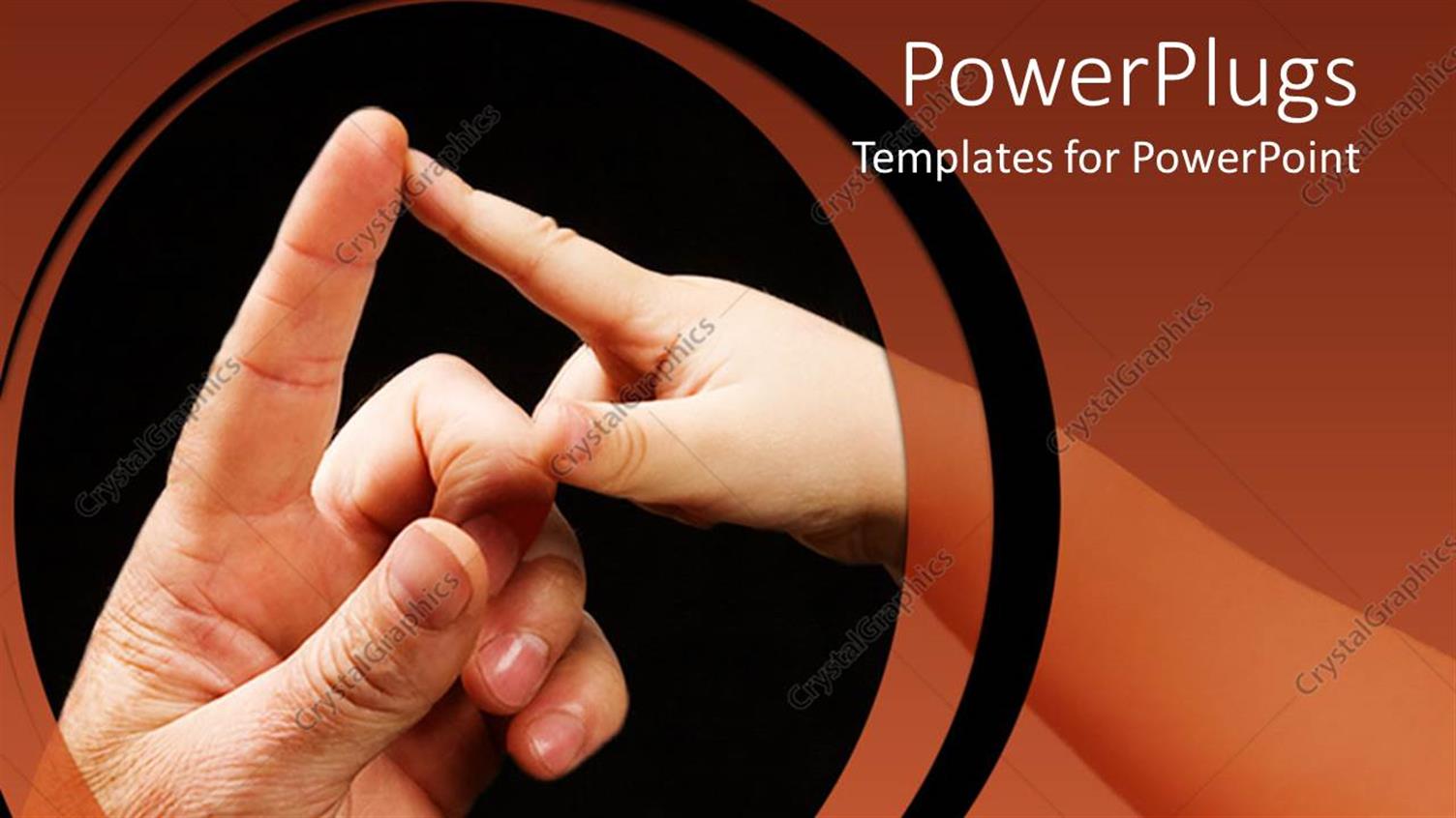 Featuring Adult Finger and a Childs Finger Touching on a Black Background