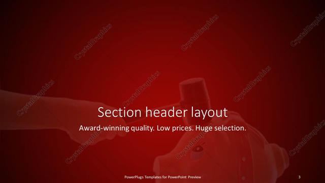 Section Header presentation slide layout