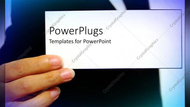  Presentation with plain - An adult hand holding a plain white business card
