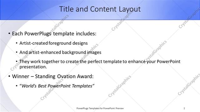 Title and Content presentation slide layout
