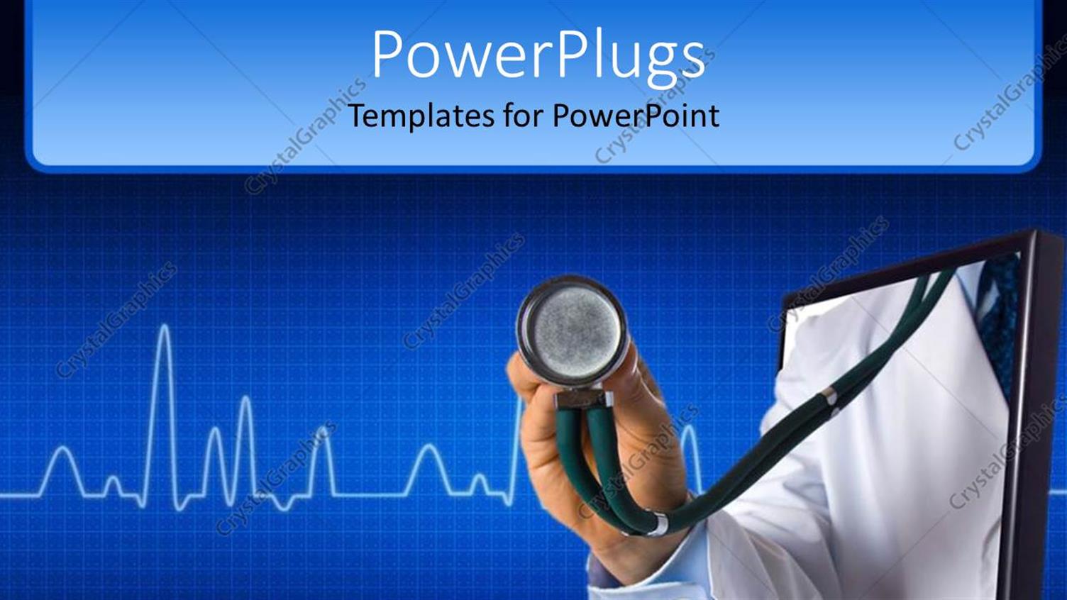 Featuring Adult Hand Out of a Laptop with a Stethoscope