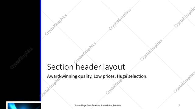 Section Header presentation slide layout