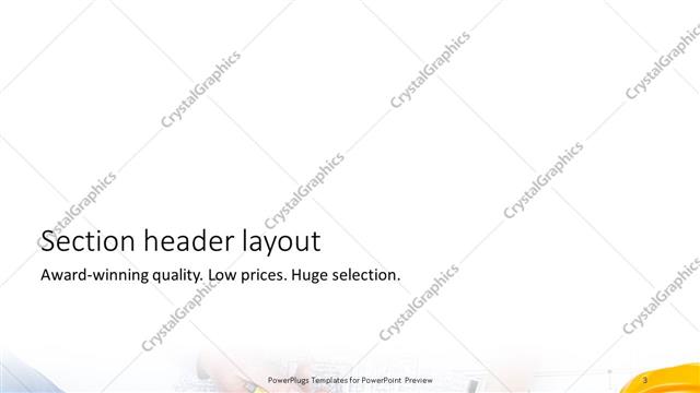 Section Header presentation slide layout