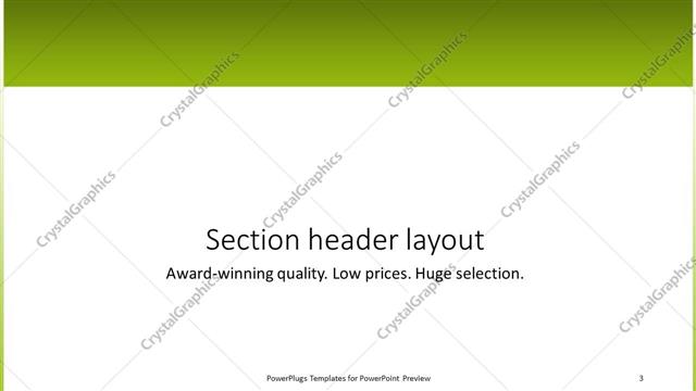 Section Header presentation slide layout
