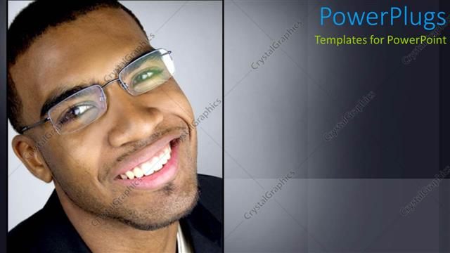  Presentation with african american - African american man dressed corporate and wearing glasses smiling happily