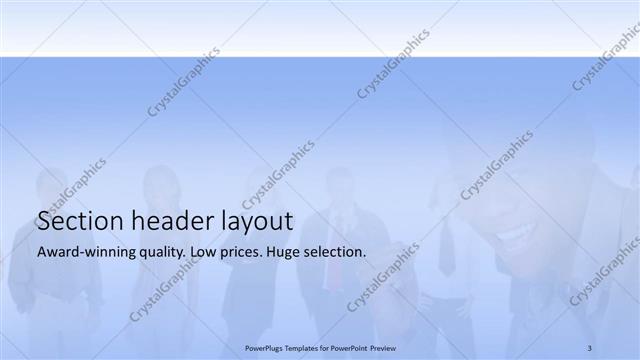 Section Header presentation slide layout