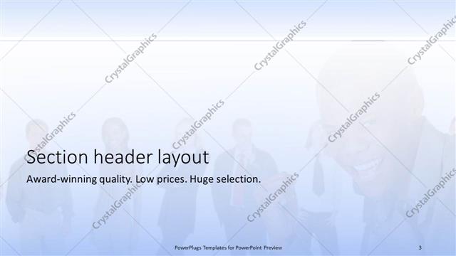 Section Header presentation slide layout