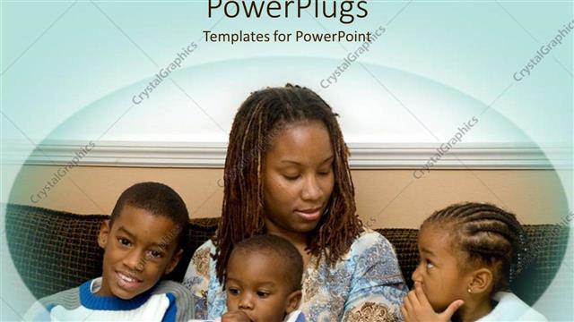  Presentation with african american - African american mother with three kids sitting on a couch