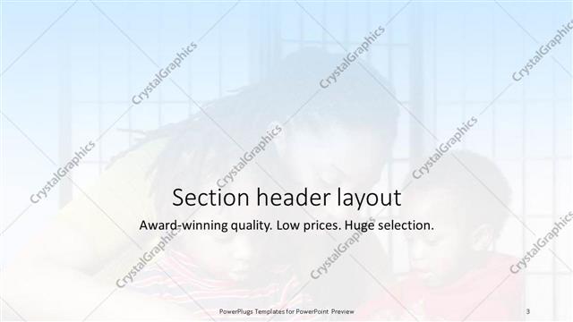 Section Header presentation slide layout