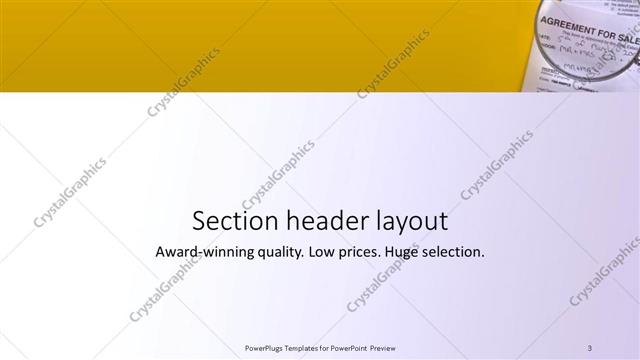 Section Header presentation slide layout
