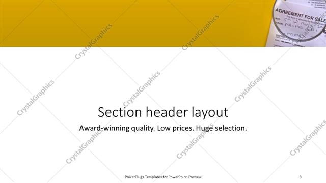 Section Header presentation slide layout