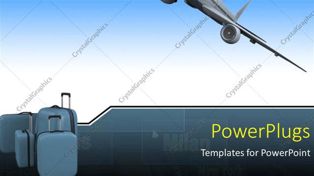  Presentation with luggage - An airplane with 3 bags of luggage