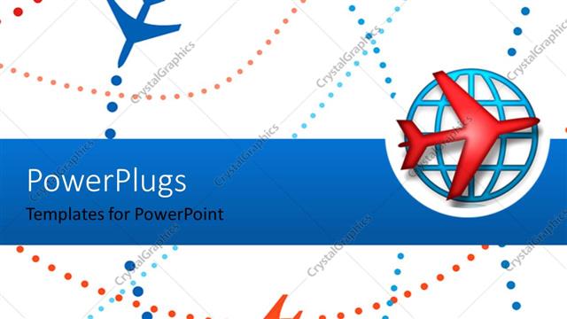  Presentation with airplane - An airplane along with a globe