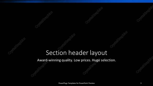 Section Header presentation slide layout