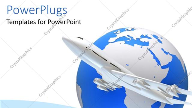  Presentation with transportation - An airplane with a globe in the background