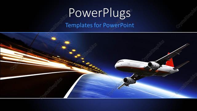  Presentation with runway - An airplane going to land on a runway