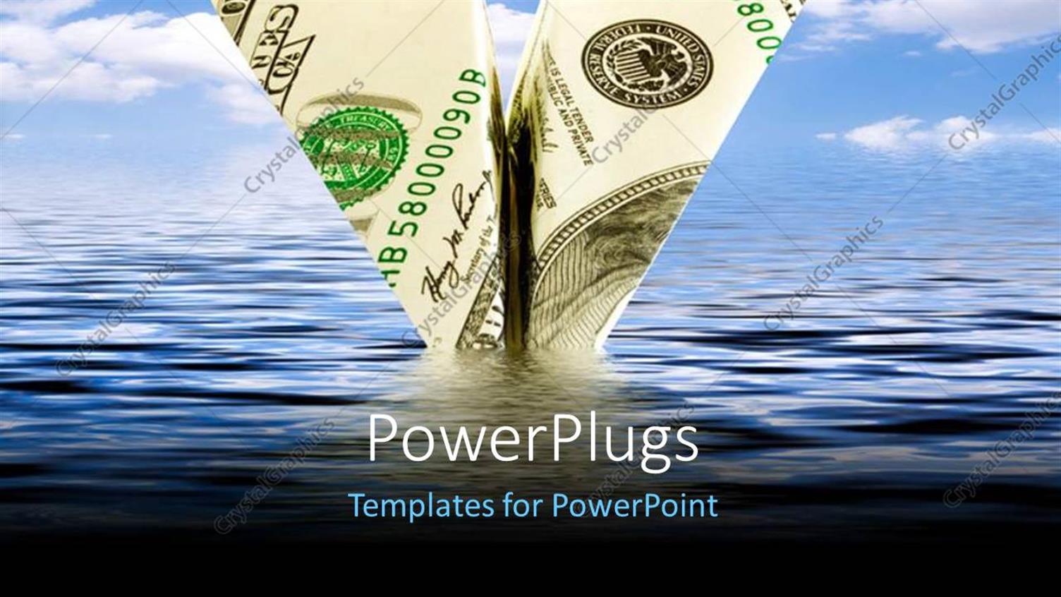 Featuring an Airplane Made with a Dollar Note and Sea in the Background