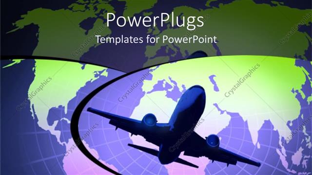  Presentation with transportation - A airplane with the map of the Earth in background