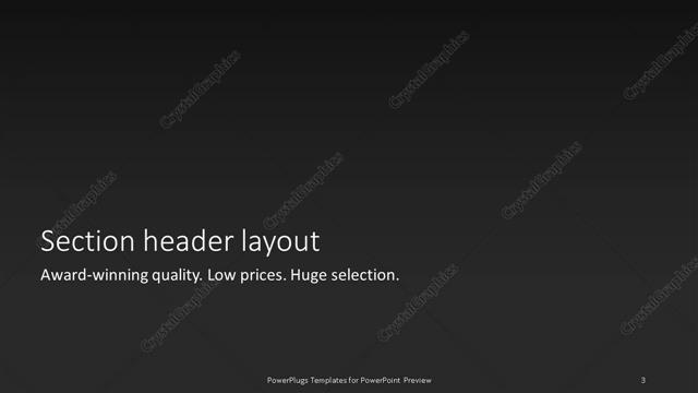 Section Header presentation slide layout