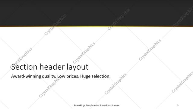 Section Header presentation slide layout