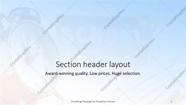 Section Header presentation slide layout