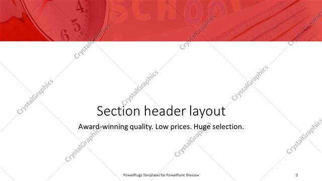 Section Header presentation slide layout