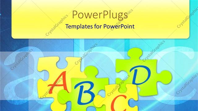  Presentation with alphabet - Alphabet puzzle pieces with ABC background, education, learning, school, teaching