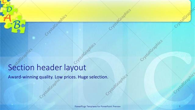 Section Header presentation slide layout