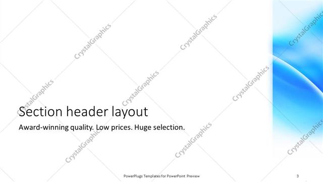 Section Header presentation slide layout