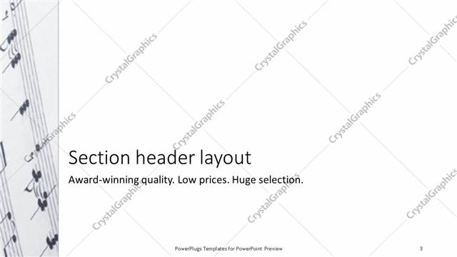 Section Header presentation slide layout
