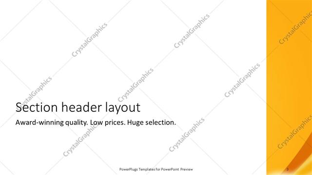 Section Header presentation slide layout