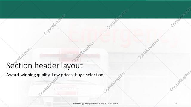 Section Header presentation slide layout