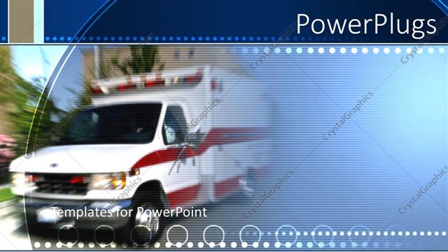  Presentation with ambulance - An ambulance with a greenish background