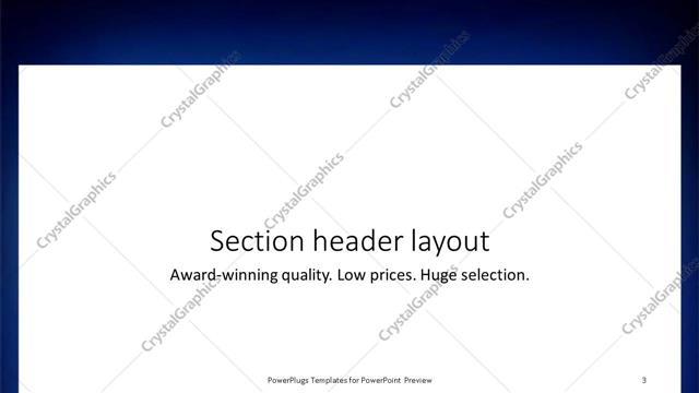 Section Header presentation slide layout