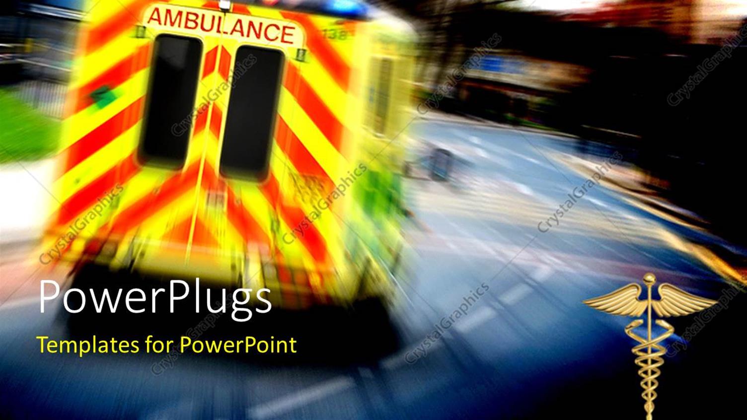 Featuring an Ambulance on the Road with Blurred Background