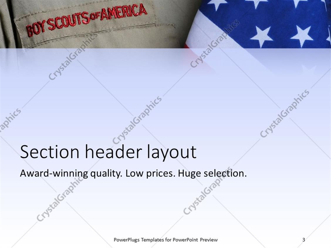 PowerPoint Template An american boy scouts outfit along with an