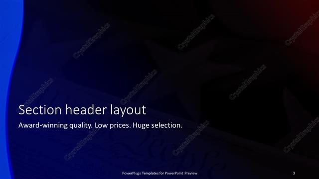 Section Header presentation slide layout